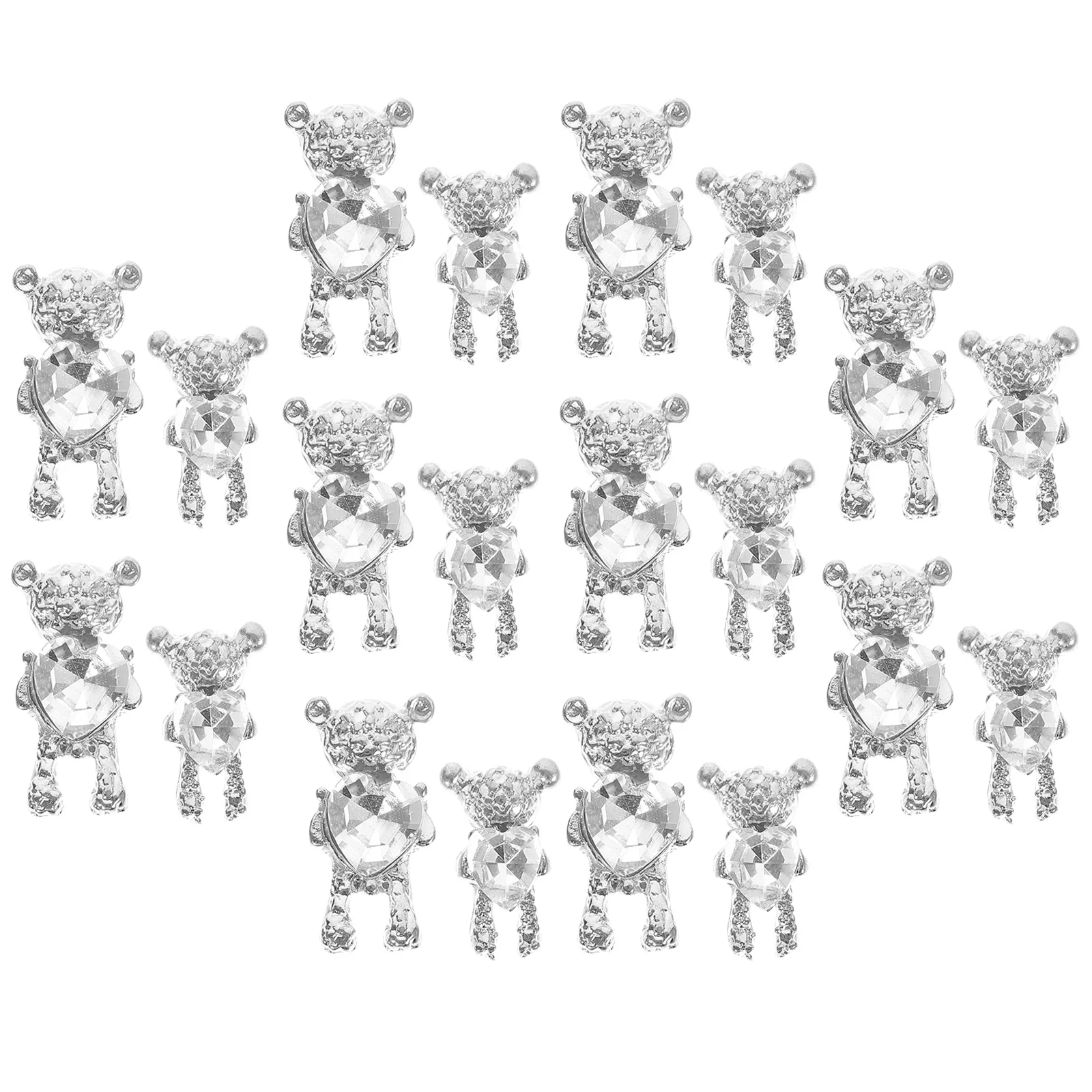 

20Pcs Bear Nail Charms 3D Nail Art DIY Decor Durable Bear Shape Manicure Accessory for Nails Decoration Manicure Ornament