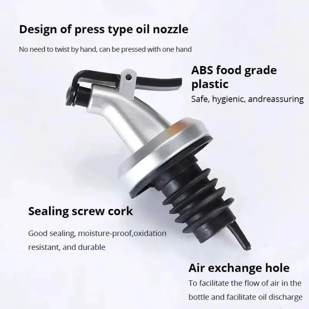 3pcs Silver Household Kitchen Seasoning Bottles Soy Sauce Vinegar Bottles Mouth Stoppers No Oil Leakage No Oil Hanging Tools image 2