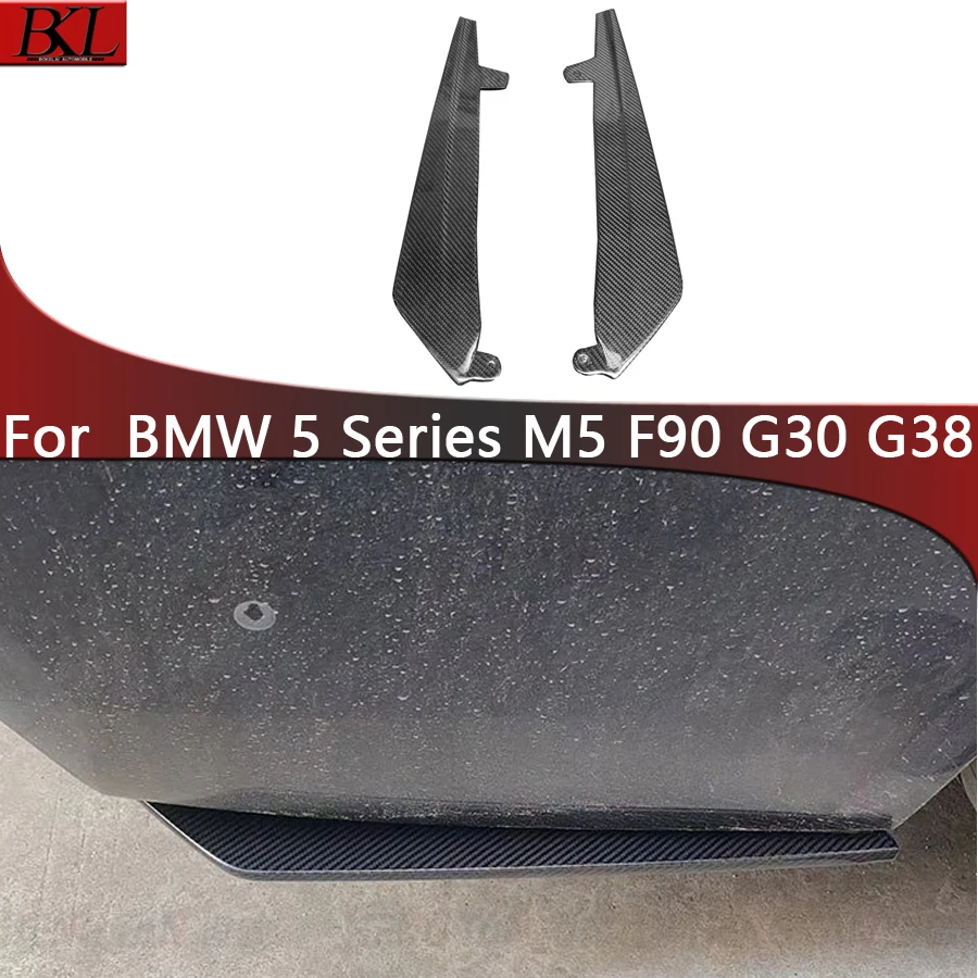 

For BMW 5 Series G30 M5 F90 Carbon Fiber wrap angle Car Rear Bumper Splitter Corner Trim Cover Rear Chin Upgrade body kit
