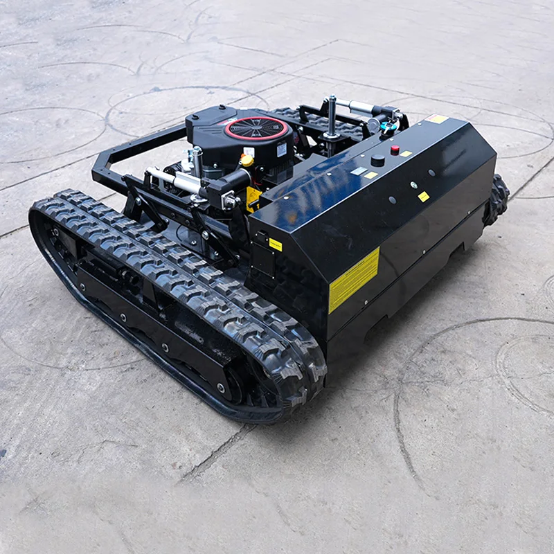 SAAO All Terrain Remote Control Crawler Lawn Mower Grass Cutting Machine for Farms Gardens Orchards and Parks