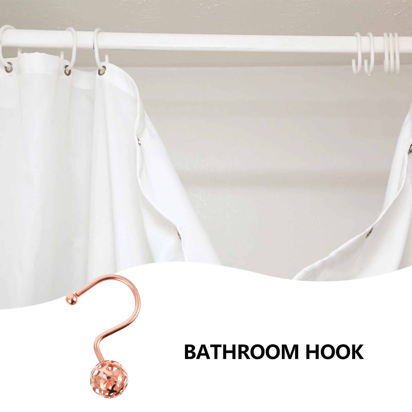 

12Pcs Strong Curtain Hooks Accessory Fine Workmanship Beautiful Appearance Easy Install Curtain Hooks Accessory