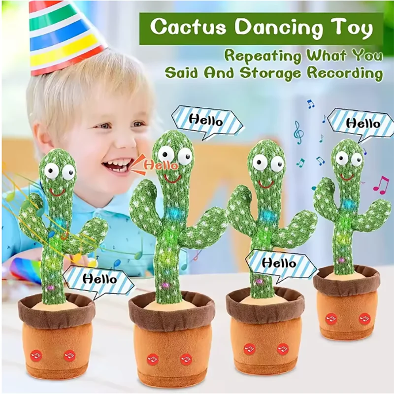

1pc Electronic Plush Toy Home Decoration for Children Xmas Gifts Dancing Talking Cactus Toys for Baby Boys and Girls
