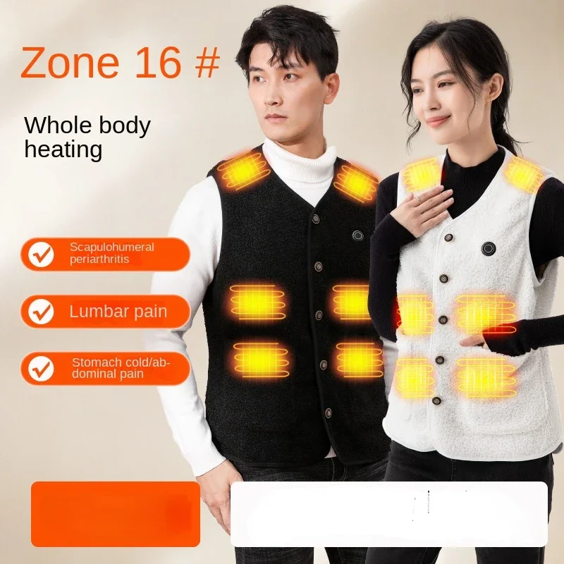 16 Zones Intelligent Temperature Control Charging Warm Undershirt Heating Undershirt Whole Body Electric Heating