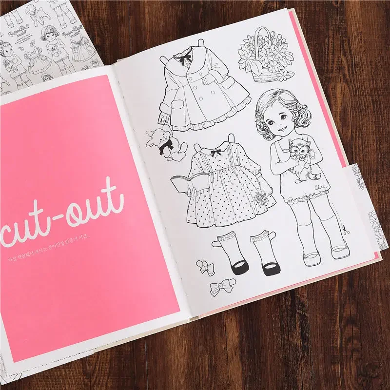 Koreaanse Afrocat Schattig Meisje Kleurboek Voor Kinderen Graffiti Schilderboek Voor Basisschool Prinses Cartoon Kleurboek