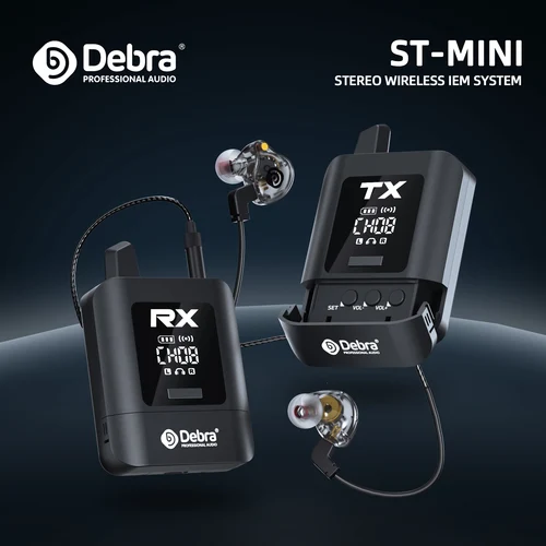 Debra Nuevo sistema de monitorización intrauditiva inalámbrico estéreo ST-MINI, transmisión de señal digital 2,4G, para transmisión en vivo, puesta en escena