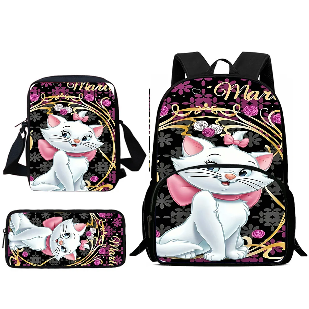 3 Stück Set Disneys Marie Katze Kind Rucksäcke Umhängetasche Feder mäppchen Schüler große Kapazität Schult aschen für Jungen Mädchen bestes Geschenk