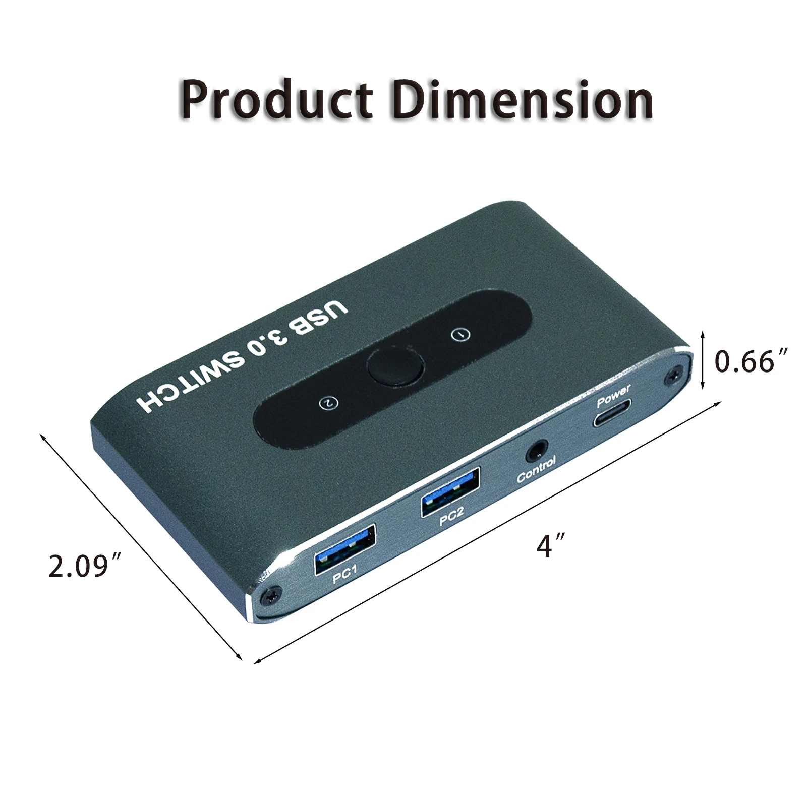 USB 3.0 Switch,Aluminum USB Switcher 2 Computers Share 4 USB Device with Button Control,USB Switcher for PC,Printer, Laptop