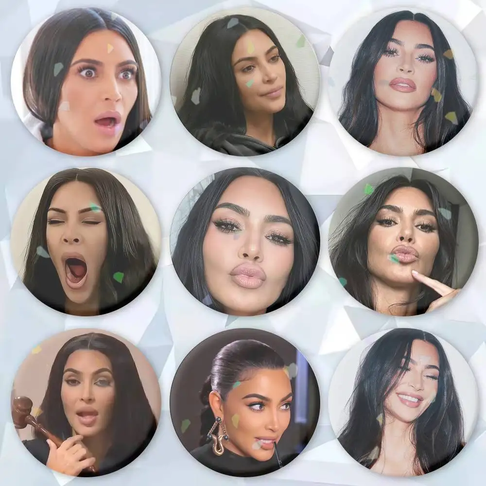 

Kim Kardashian Memes Brooches Cartoon Badge Pins Backpack Hat Accessories Friend Gift