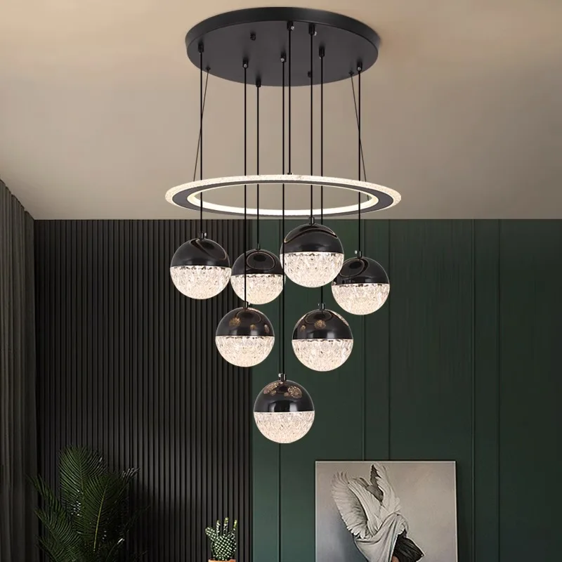 Plafonnier LED suspendu au design moderne, éclairage d'intérieur, luminaire décoratif de plafond, idéal pour un salon ou une salle à manger