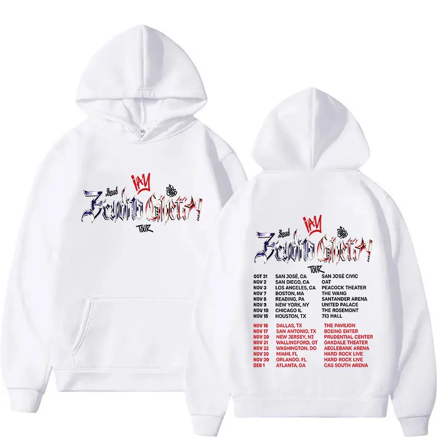 ريان كاسترو Sende جولة حول العالم 2025 ميرش هودي الرجال النساء موضة Harajuku البلوز البلوز Y2K الهيب هوب المتضخم كنزة بغطاء رأس من الصوف