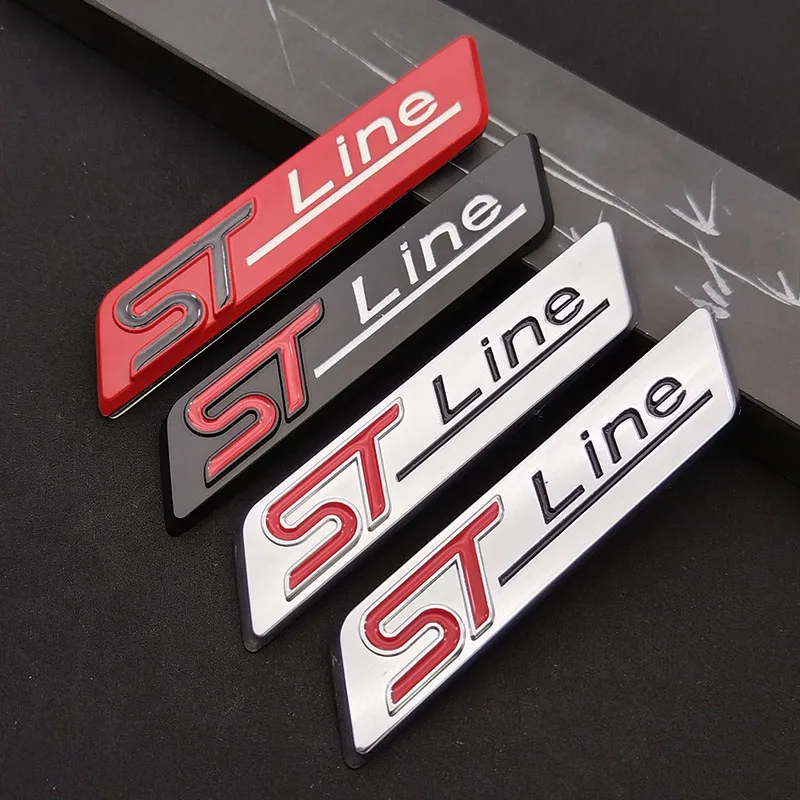 3d metal stline st linha emblema carro fender tronco traseiro emblema decalques adesivo para ford focus fiesta mondeo acessórios decorativos