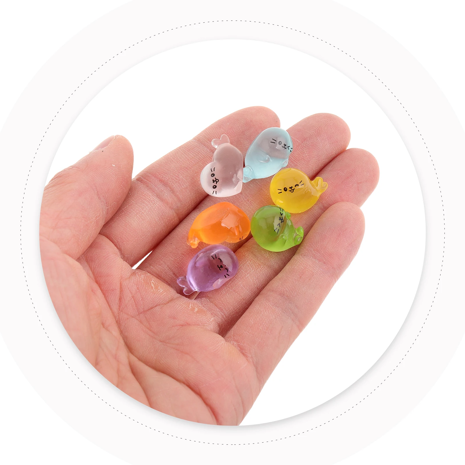 

6pcs Mini Seal Decoration Resin Ocean Animal Figure Cute Lifelike Miniatures Material DIY Micro Landscape Desktop Small