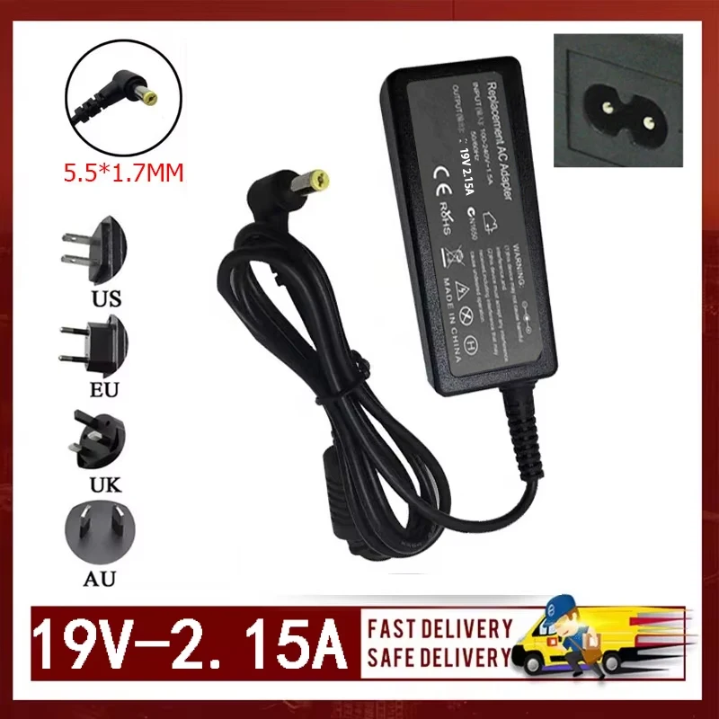 Novo adaptador de energia 19V 2.15A 40W 5.5*1.7MM compatível universal para adaptador de energia 522 521 722 D255E