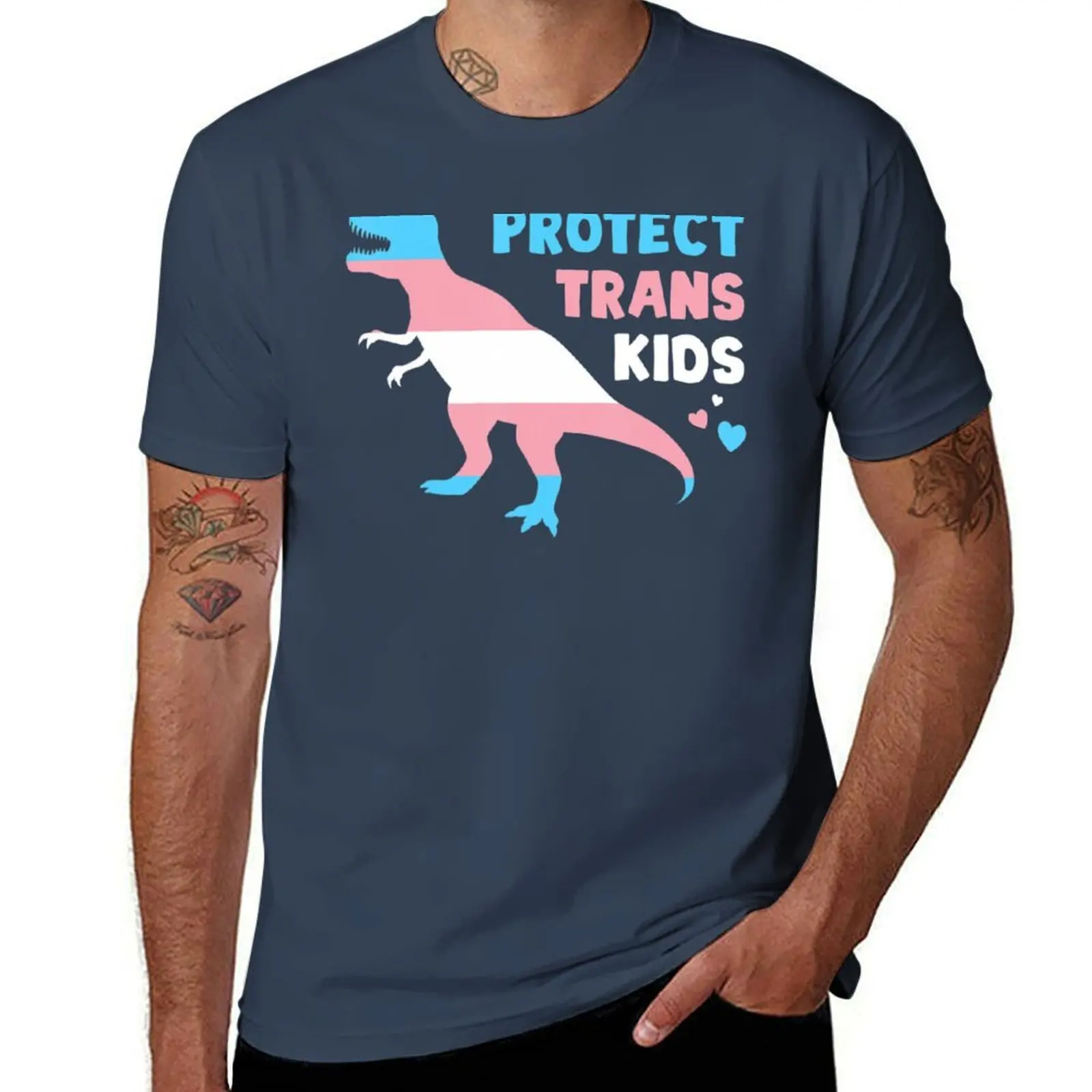 

Protect Trans Kids Dino T-Shirt t shirts designer man graphic t shirt T-Shirt
