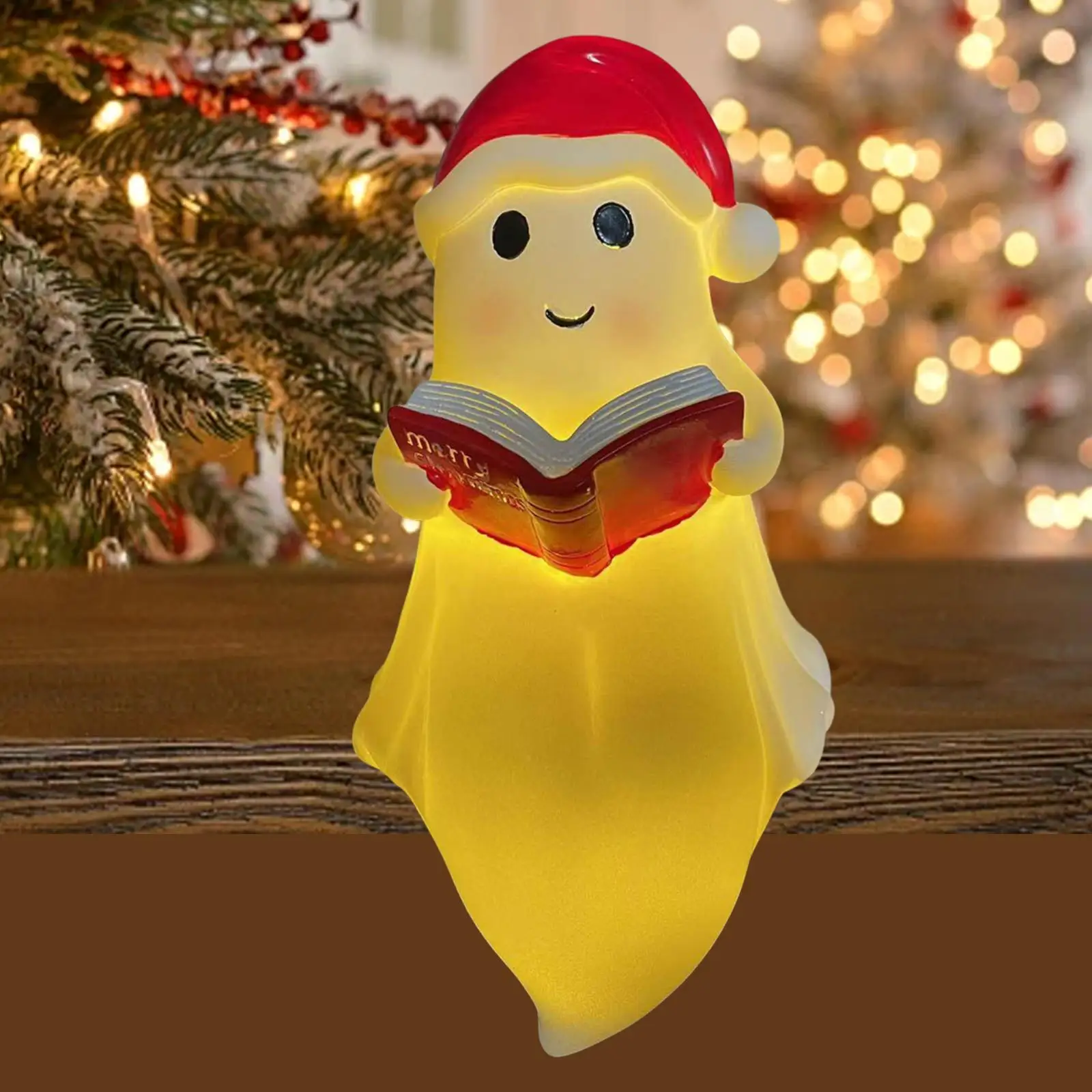 Cute Reading Book Lamp Resin 3D Ornament Warm White Dimmable Night Table Lamp Room Decoration for Halloween