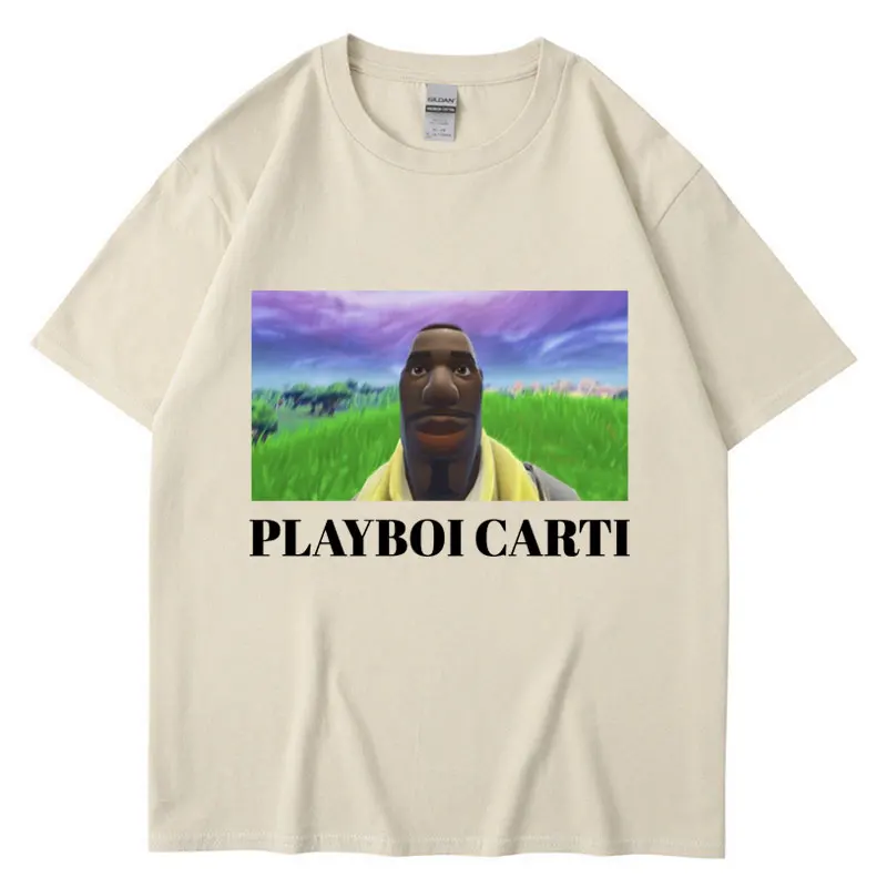 Rapper Playboi Carti Funny Meme Print T-Shirt Men Women Oversized T Shirts Hip Hop Rap Style Cotton Casual T-Shirts Streetwear