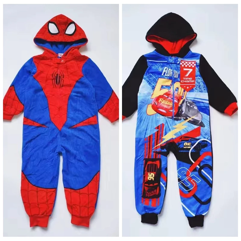 

Spring Autumn Baby Rompers Boy Girl Jumpsuit Long Sleeve Cartoon Spiderman Mcqueen Cars Print Pajamas Kid Outfits Home Wear 3-7T