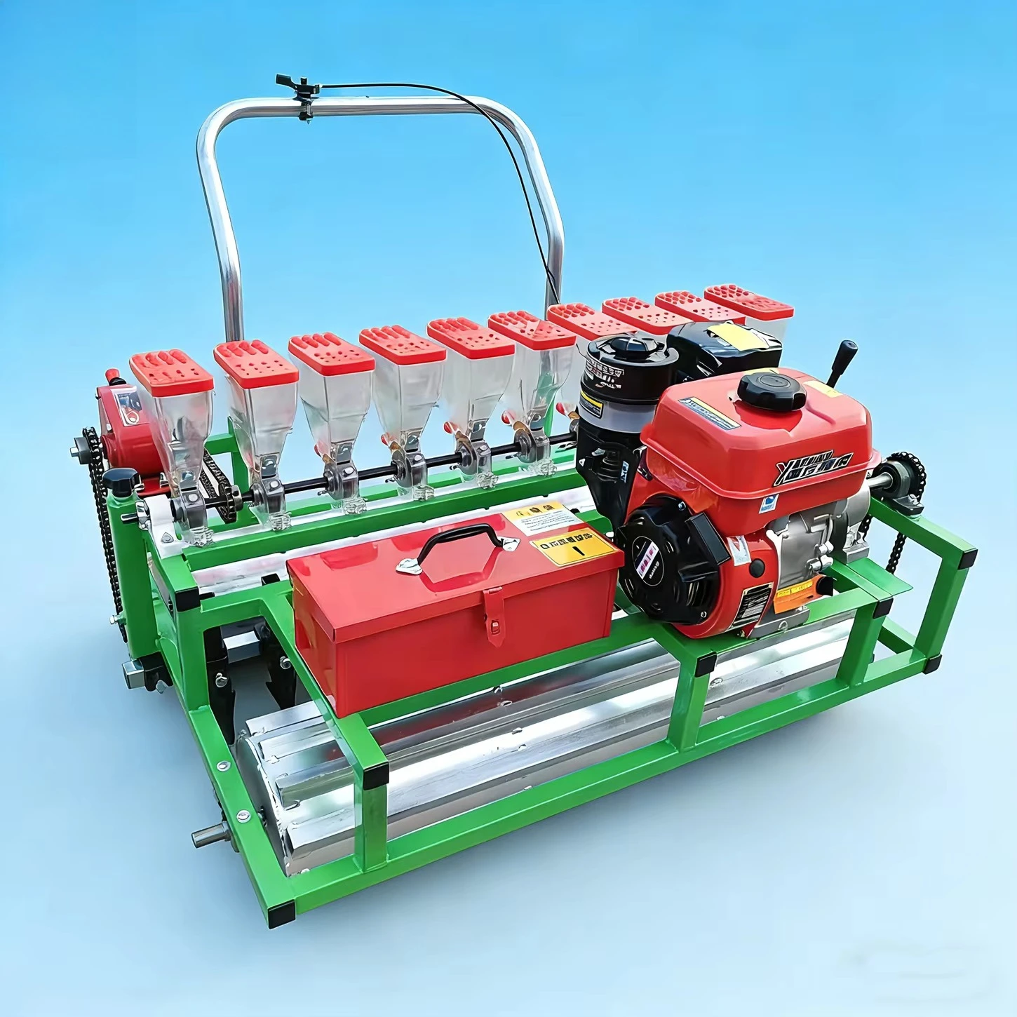 

Powered 10 Row Vegetable Seeder Machine Cabbage Lettuce Celery Scallions Grass Small Particle Seed Planting Machine