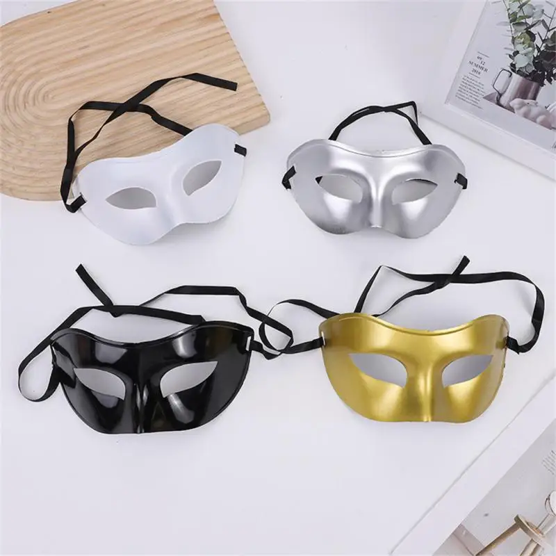 Gold Half face Phantom Masquerade Mask Ball Half Face Men Costume Halloween Party Black White Color Venetian Mask