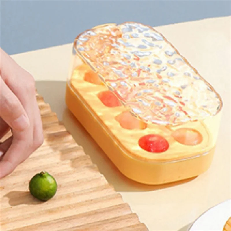 Top Sale Press Ice Cube Tray 8 Ice Cube Tray Box Push Type Ice Cube Maker Easy To Demold Ice Tray Mold Summer Kitchen Gadgets