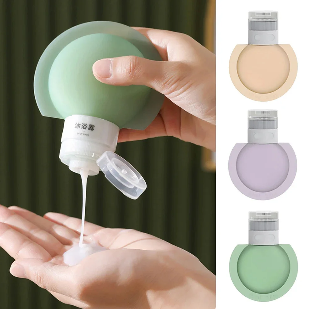 3PCS/Set Refillable Bottle 60ml/90ml Soft Silicone Lotion Container Squeeze Tube Empty Bottle Portable Travel Shampoo Bottle