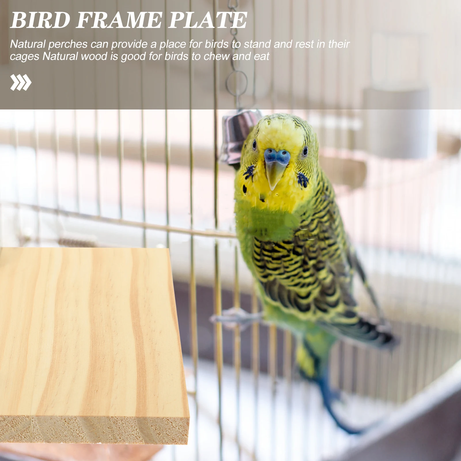حامل جثم من الخشب الطبيعي ملحقات قفص الببغاء المتين من الفولاذ المقاوم للصدأ على شكل فراشة، تركيب بسيط، مساحة كبيرة للصغار