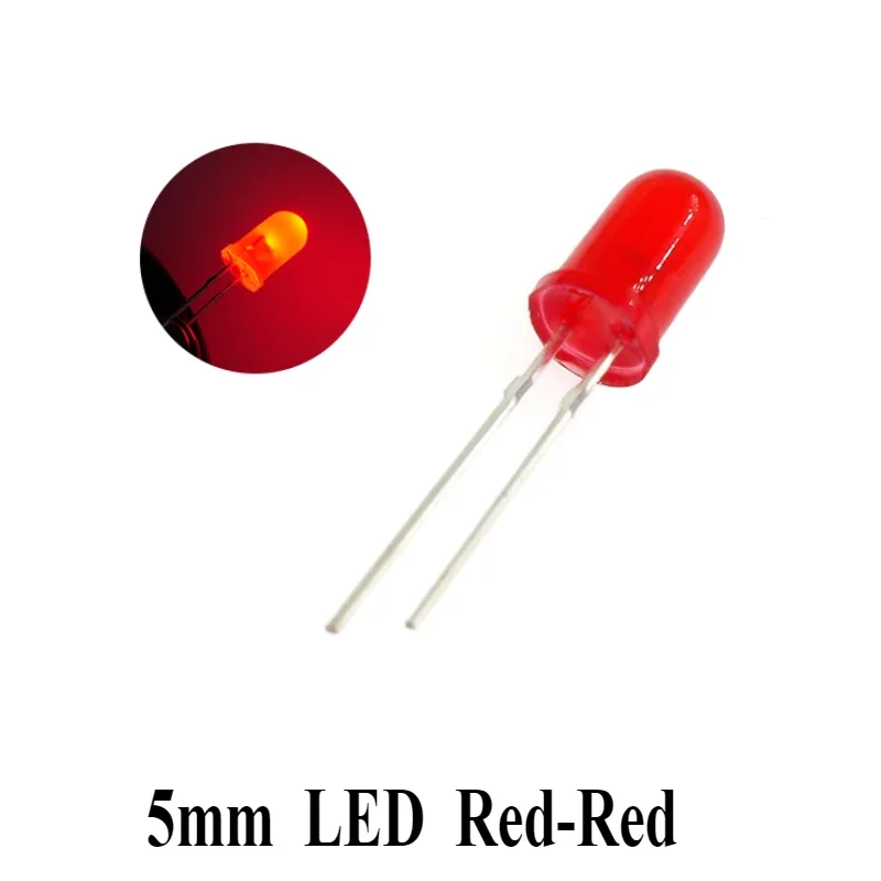 20/50/100Pcs/lot 5mm LED Diode F5 White Prussian Green Emerald Green Red Blue Yellow Orange Pink Purple DIY Light Emitting Diode