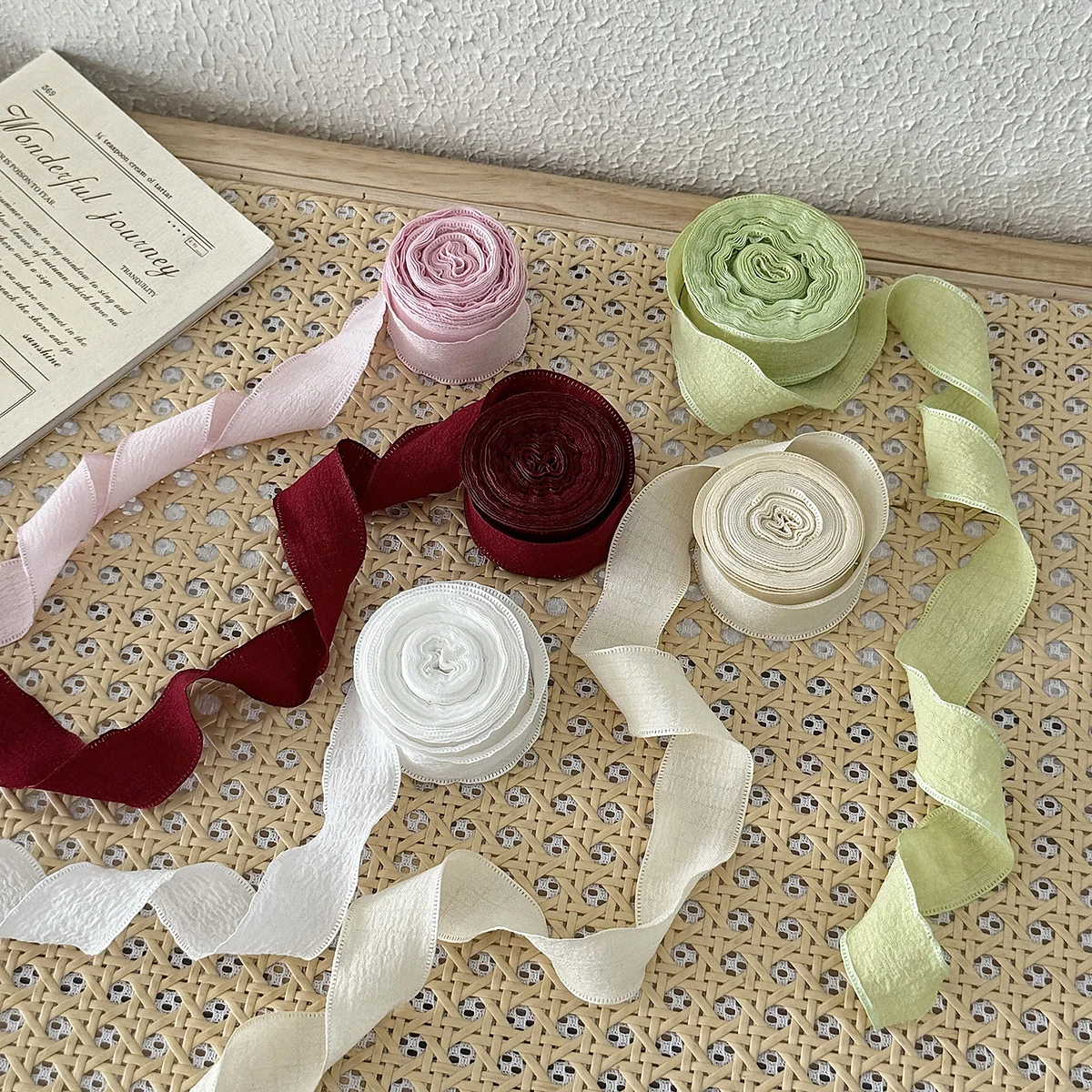 1pc fishtail Yarn Ribbons Wave Edge Pleated Chiffon Ribbon Gifts Packaging Material Wedding Birthday Party Flower DIY decor