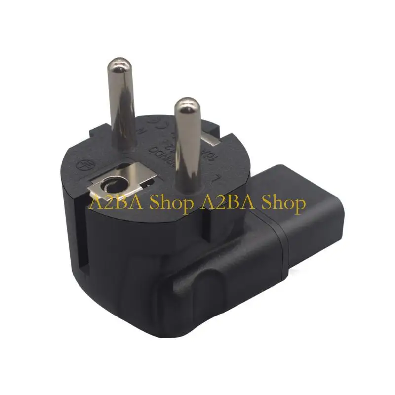 A2BA 90 Degree EU4.8 Europe 2 Prong to C13 Plug Power Adapter for Standard Computer Power Adapter (EU4.8mm Europe to C13