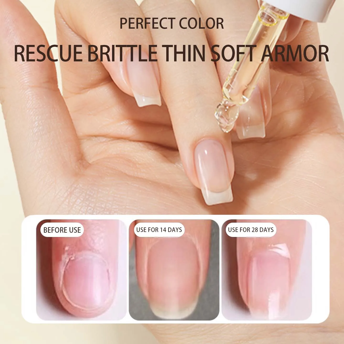 完璧な色のキューティクルオイル、爪の強化剤、キューティクルリムーバー、成長と強さのためのネイルオイル、若い爪のためのプロテインボンド
