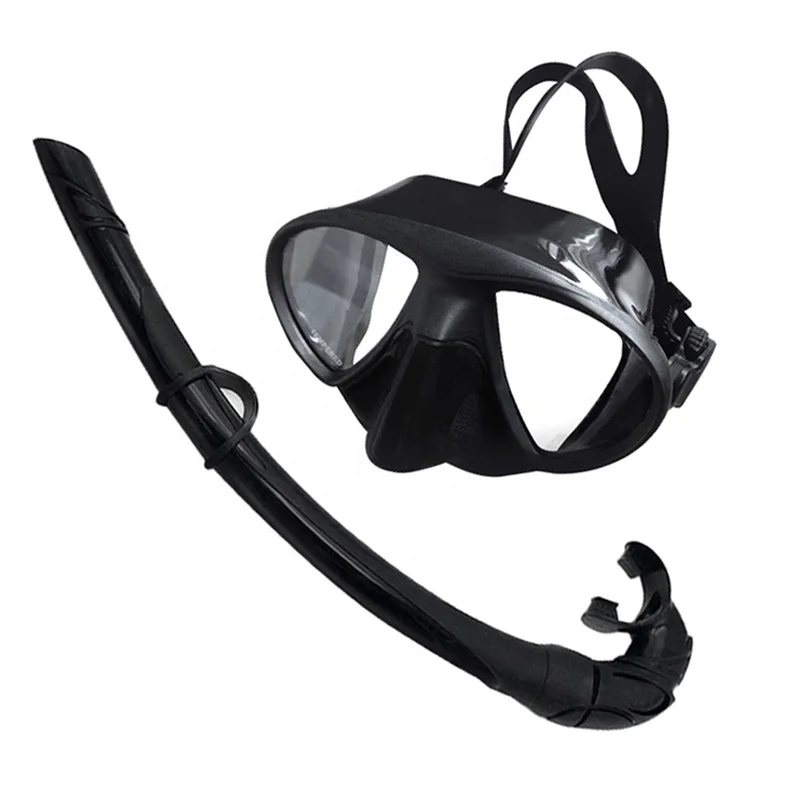 

Adults Black Silicone Anti Fog Low Volume Free Diving Mask Snorkel Set