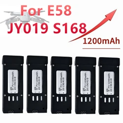 Bateria Lipo de potência atualizada para drones, Peças de reposição RC Quadcopter, 3.7V, 1200mAh, E58, S168, JY019, 1-10 unidades