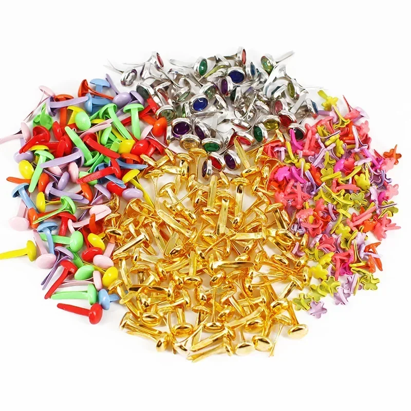 Mix Pattern Round Metal Brads DIY Scrapbooking Crafts Accessories For Home Decor Embellishment Fastener Supplies