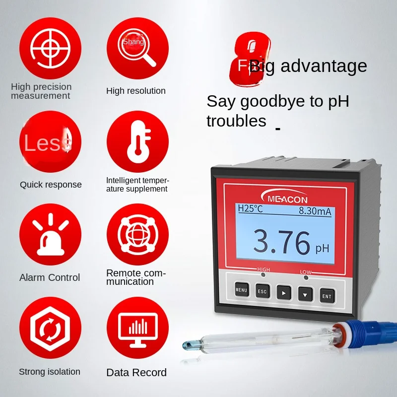 

Industrial Online Ph Controller Sewage Acid and Alkali PH Electrode Probe Sensor