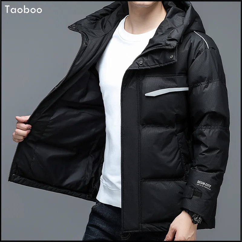 2022 New Brand Winter Warm White Duck Down Jacket men Fashion Korea Style Student Windbreaker Parkas High Street Loose Outwear