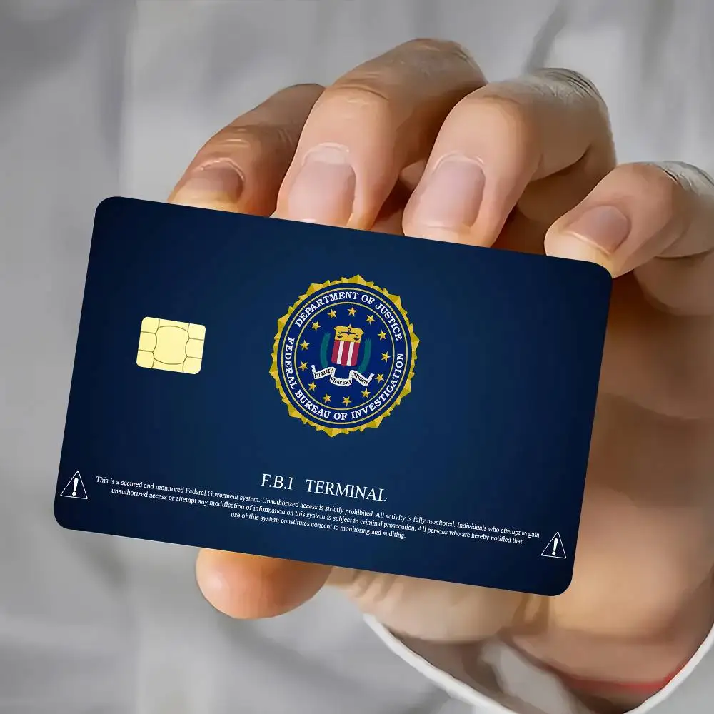 F-Federal Bureau of Investigation FBI Card Stickers Waterproof Film skin Cover 4PCS Credit Debit Front Decoration Bank Pass