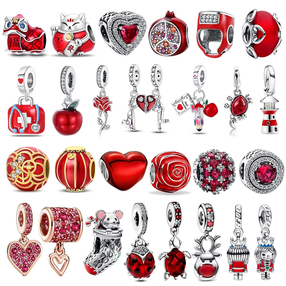 

Red Series S925 Silver Love Cherry Bell Lighthouse Pendant Fit Pandora Bracelet & Bangle Lovely Jewelry Accessories Gifts