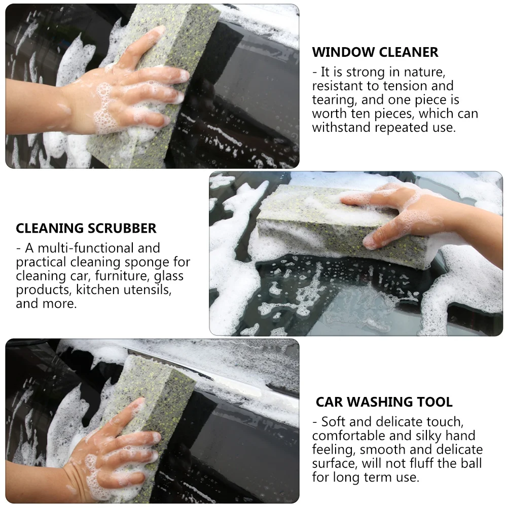

2pcs Pva Sponge Cleaning Sponge Block Absorbent Multifunctional Car Wash Tool For Auto Glass Furniture Kitchen Scrubber