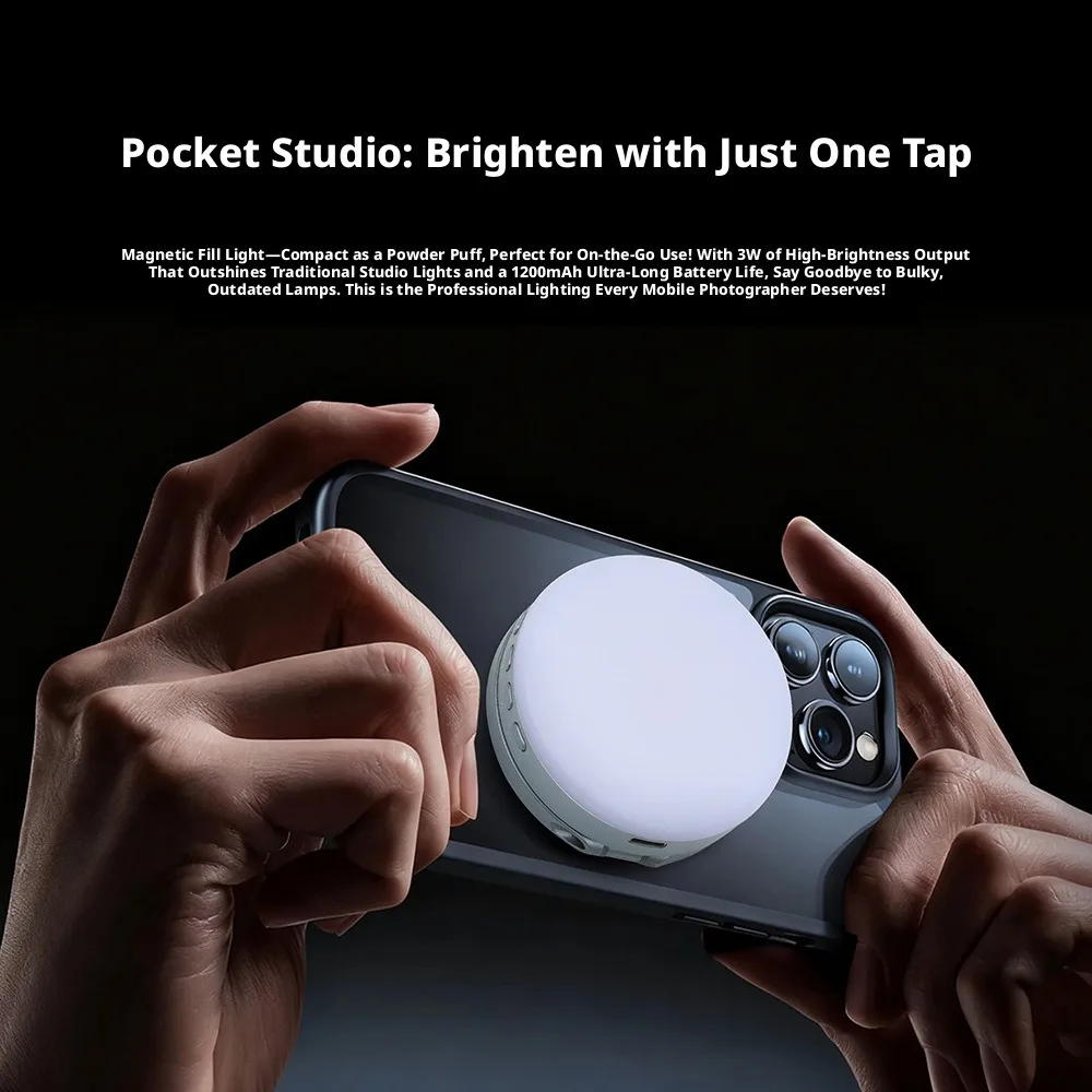 Magnetic Mobile Phone Fill Light Makeup Mirror Handheld External Camera Mobile Phone Lighting Magsafe Live Beauty Pocket Lamp view 5