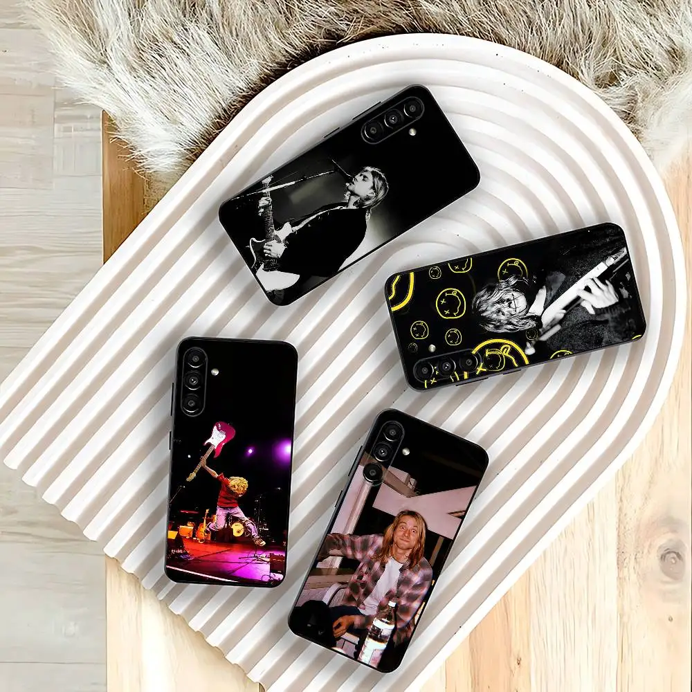 

K-Kurt Singer C-Cobain Phone Case For Samsung Galaxy A73,31,32,72,41,53,52,71,22,5G,Note,J7,8,9 Soft Black Cover