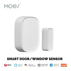 MOES Tuya ZigBee Smart Window Door Gate Sensor Detector Smart Home Security Alarm System Smart Life Tuya App telecomando