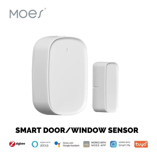 Imagen 1 del producto MOES Tuya ZigBee-Sensor inteligente para puerta y ventana, sistema de alarma de seguridad para el hogar, Control por aplicación remota Tuya
