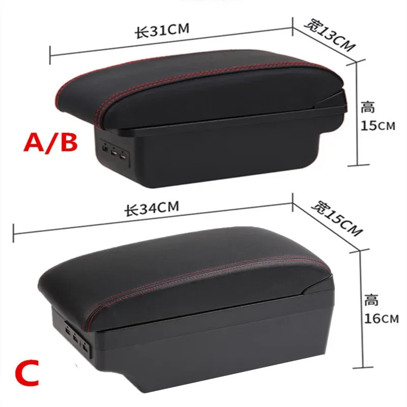 Armrest case for Audi 80 100 200 A4 A3 A2 v1 central console leather storage box content accessories car styling decoration