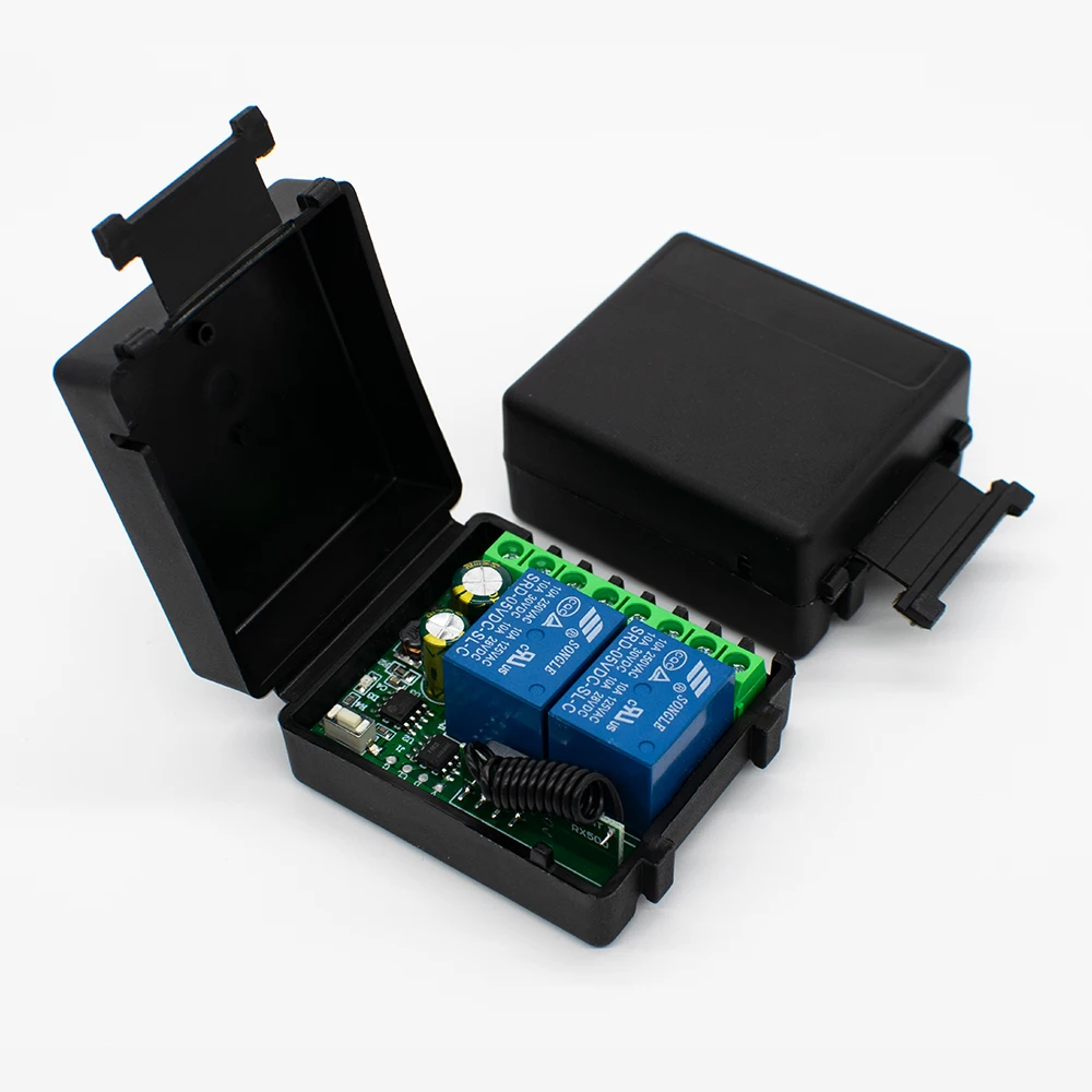 12V 24V 433Mhz RF Motor Controller, 2CH Empfängermodul Schalter 2CH Sender für LED-Tür elektromagnetisches Schloss – Detail 5