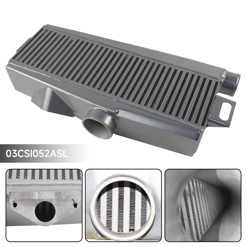 Top Mount Intercooler for Subaru Impreza WRX STI 2.0/2.5L 02-07 Saab 9-2x Aero 05-06 Black/Silver Painted