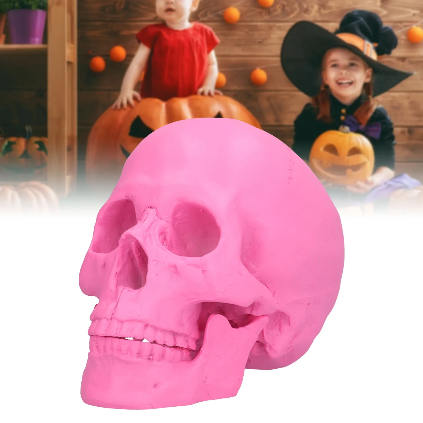 

Resin Halloween Skull Decor Festival Home Props Fake Whole Person Skull Ornaments