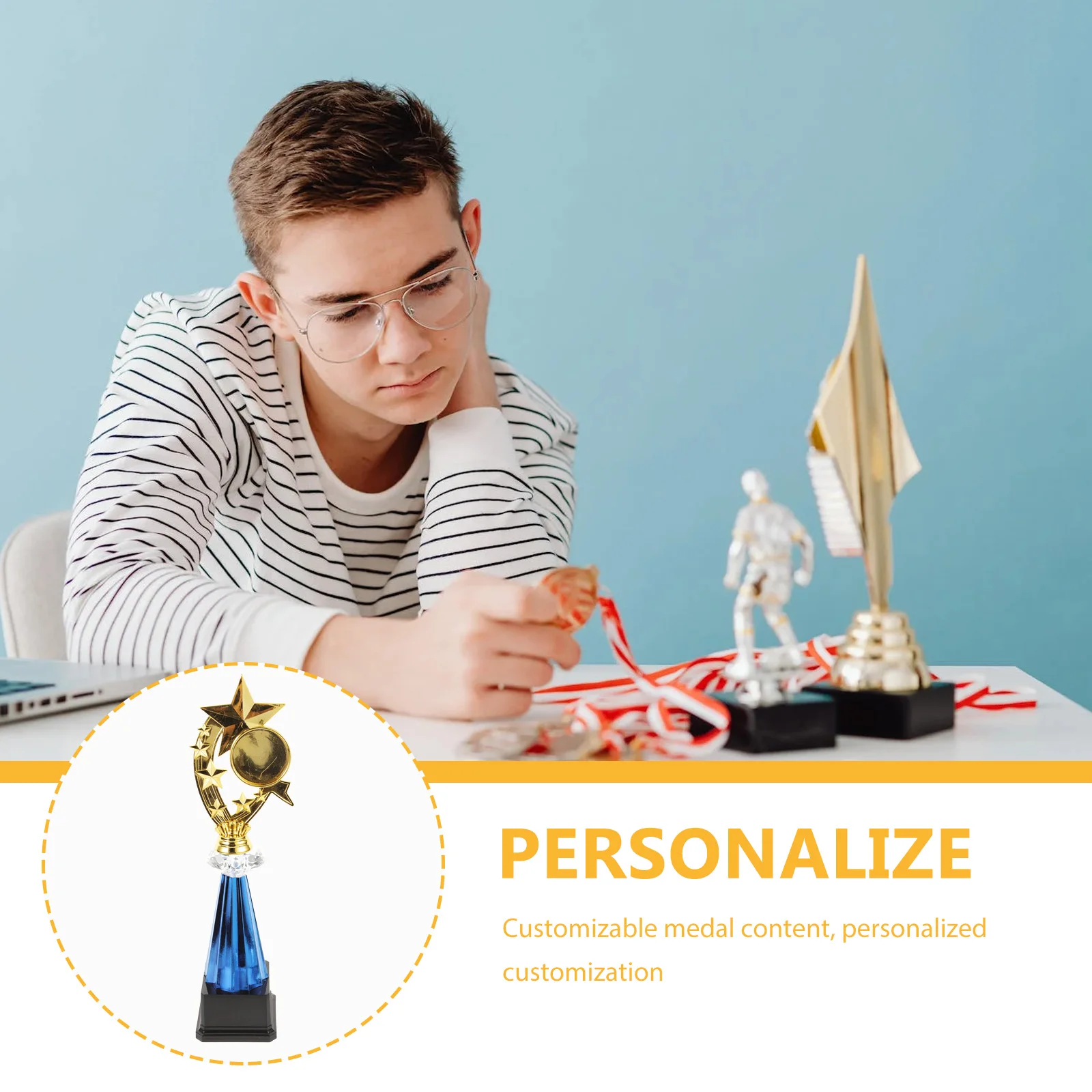 

Глянцевая Золотая пентаграмма, трофейная чашка, пластиковая прочная стабильная основа, вечерние награды для соревнований, приз, победитель, трофей, декор для детей