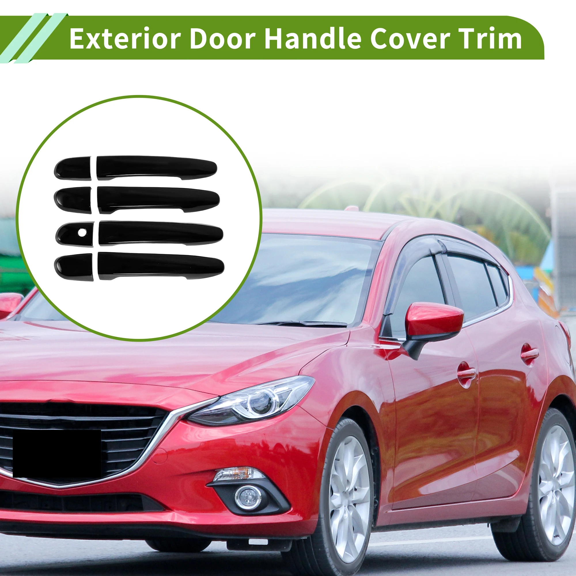 

UXCELL Exterior Door Handle Cover Trim Door Handle Cover for Mazda 3 2010-2018 Normal Glossy Black 1 Set