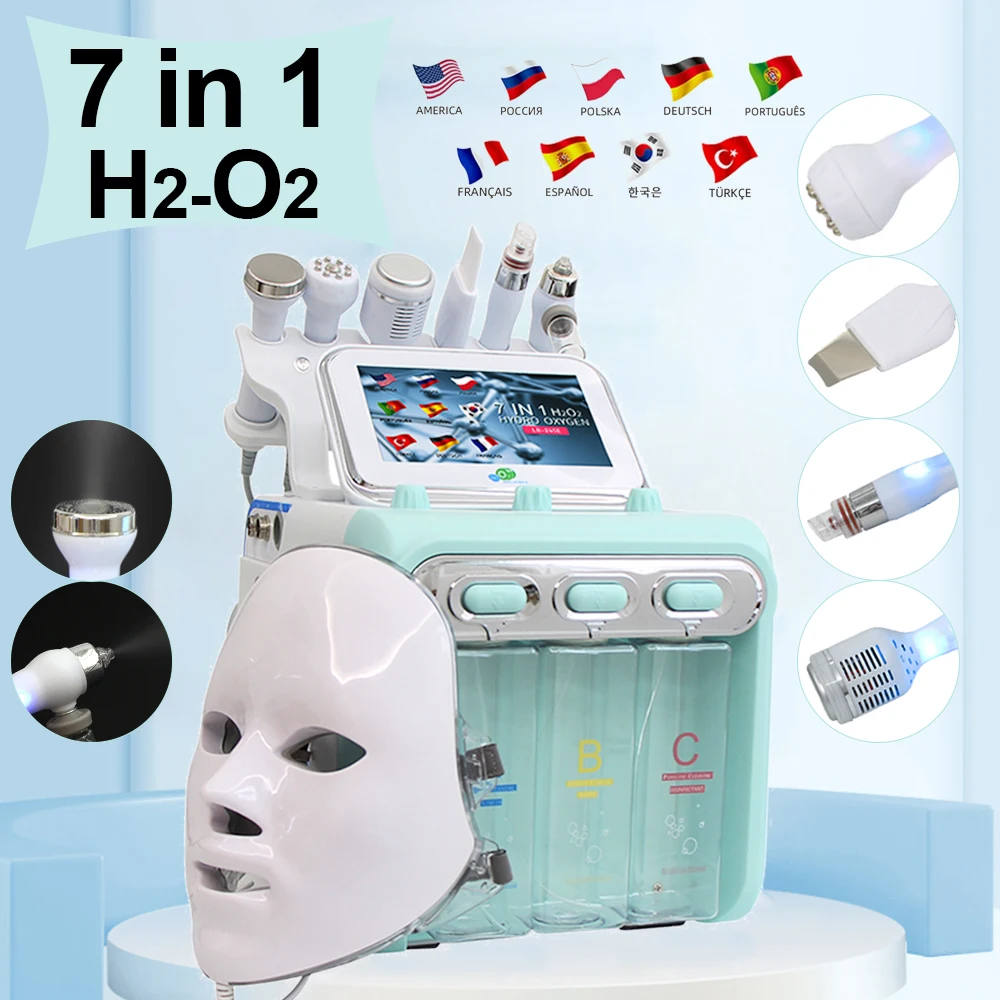 7 in 1 Hydro Derma brasion Beauty Machine tiefe Gesichts reinigung Mitesser Entfernung Aqua Peeling Jet Wasser Sauerstoff Hauts traffung