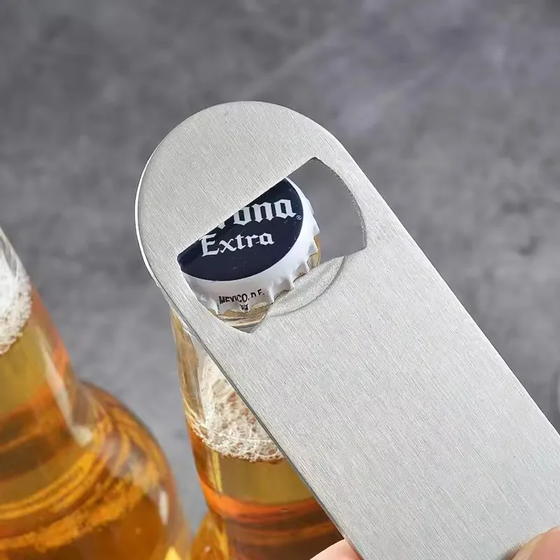 Durable Beer Bottle Opener Stainless Steel Flat Speed Bottle Cap Opener Remover Bar Blade Kitchen Tool Beer Party Supplie